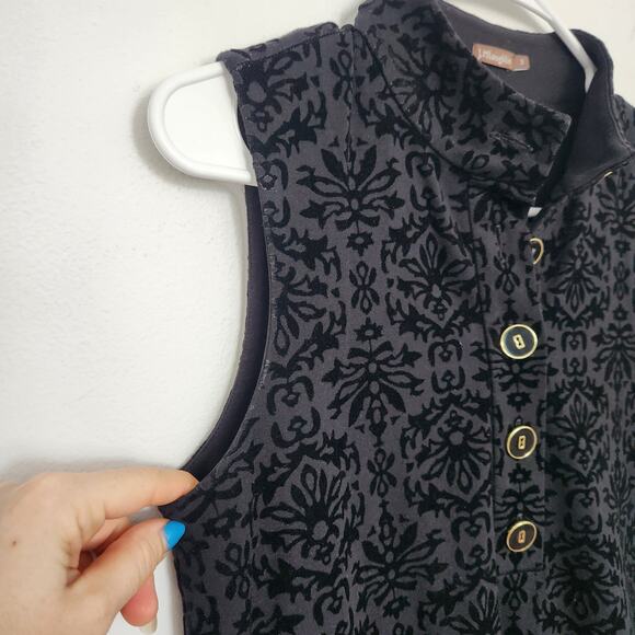 J. McLaughlin Burned Out Velvet Black Mini Dress S Retro Classic Chic Holiday - Picture 6 of 9